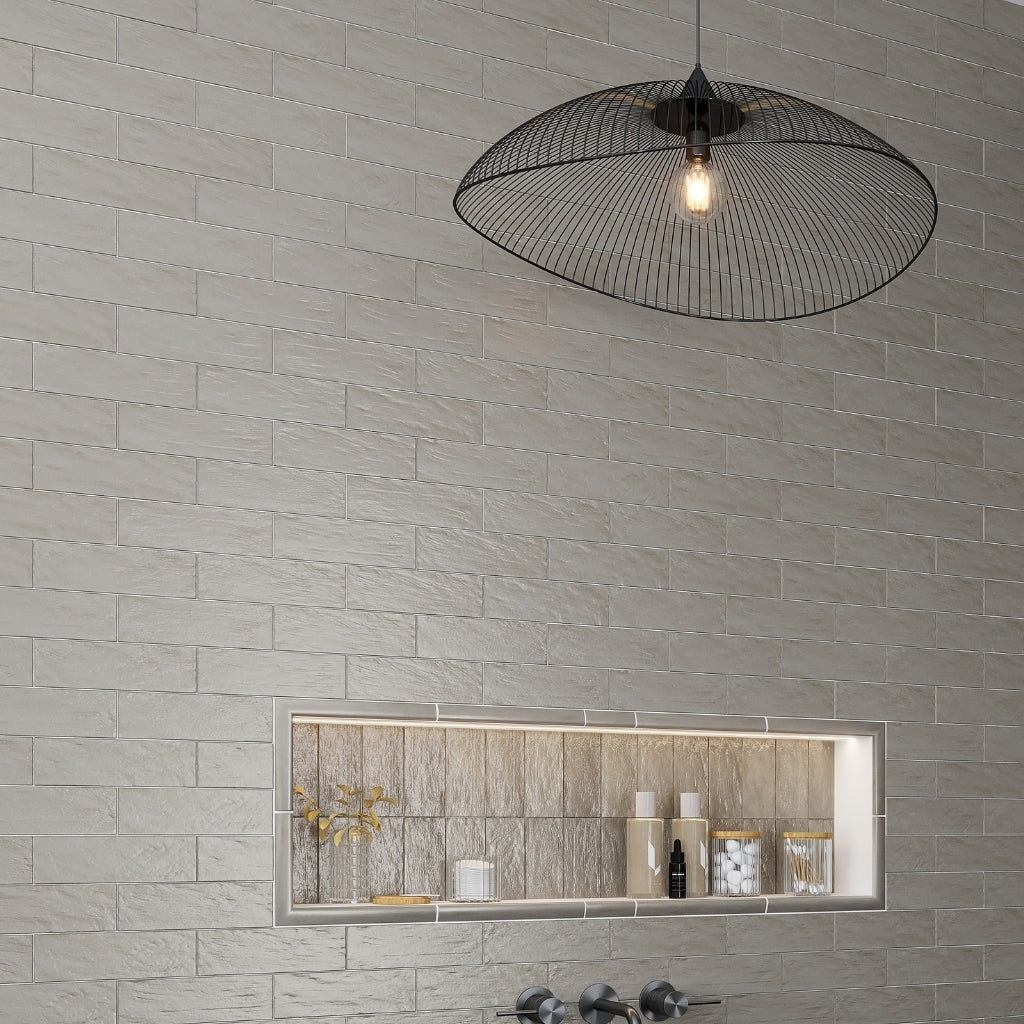 Cloud Gray 2.5 x 8 Glossy, Matte Ceramic Subway Tile