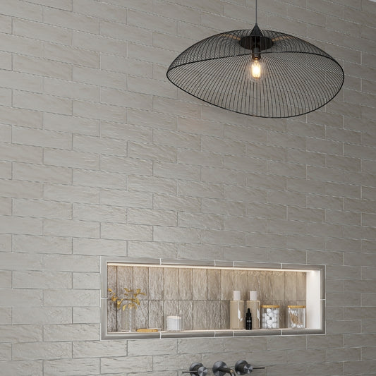 Cloud Gray 2.5 x 8 Glossy, Matte Ceramic Subway Tile