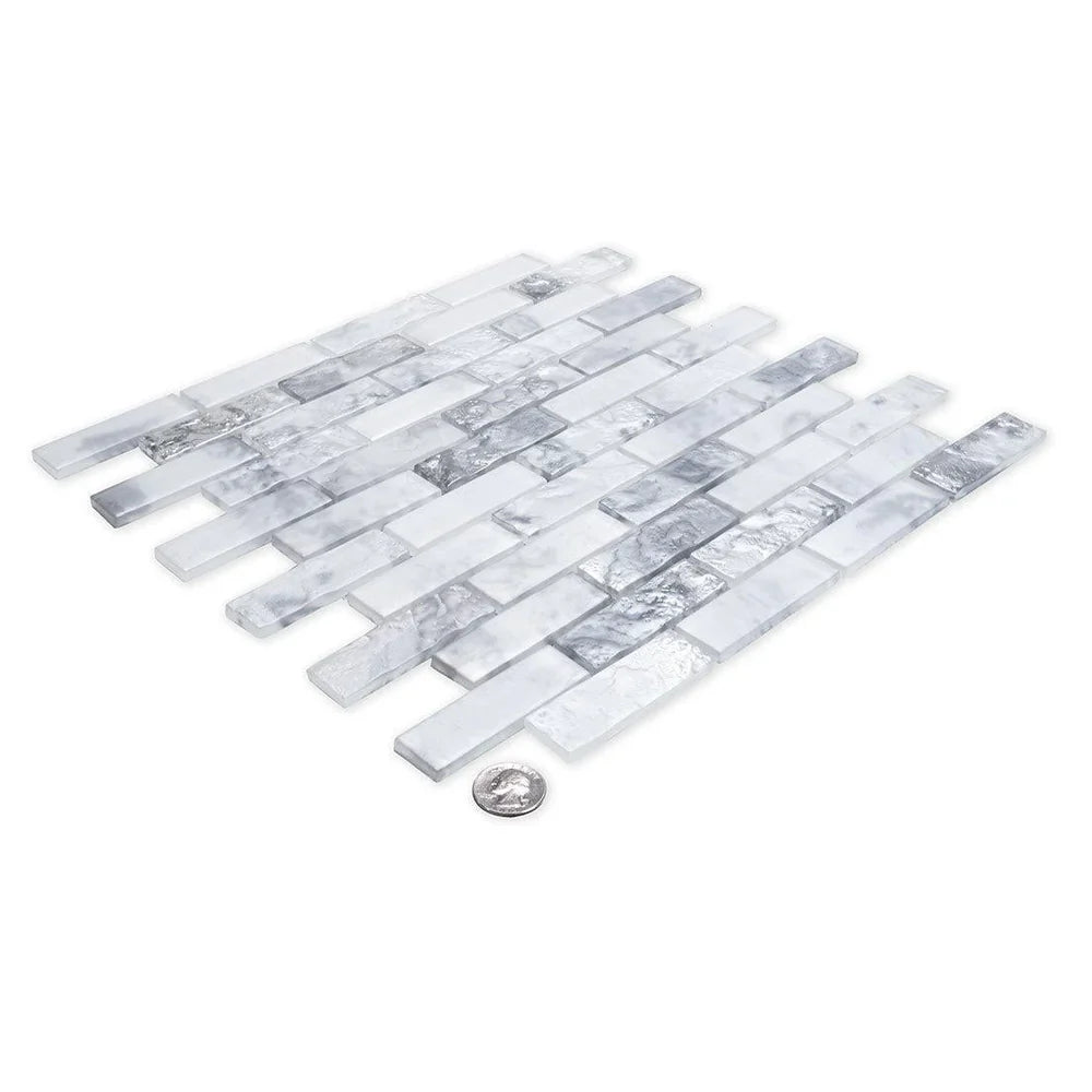 White 12 x 12 Matte Glass Mosaic Tile