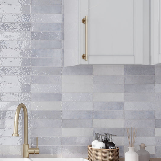 Icy Lilac 2.5 x 8 Glossy Ceramic Subway Tile