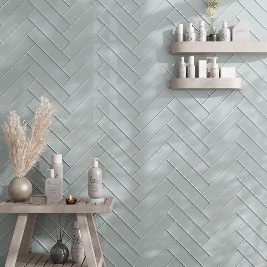 Gray 3 x 12 Glass Glossy Subway Tile