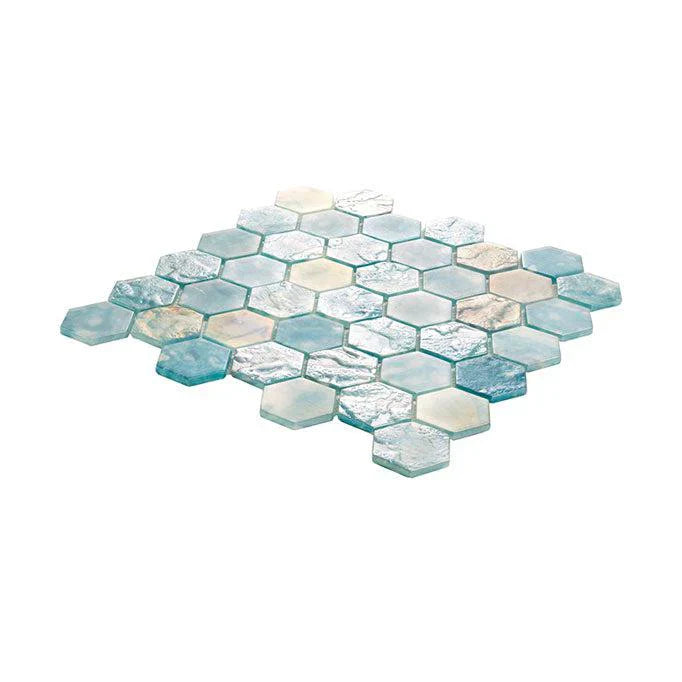 Aqua 12 x 12 Matte Glass Mosaic Tile