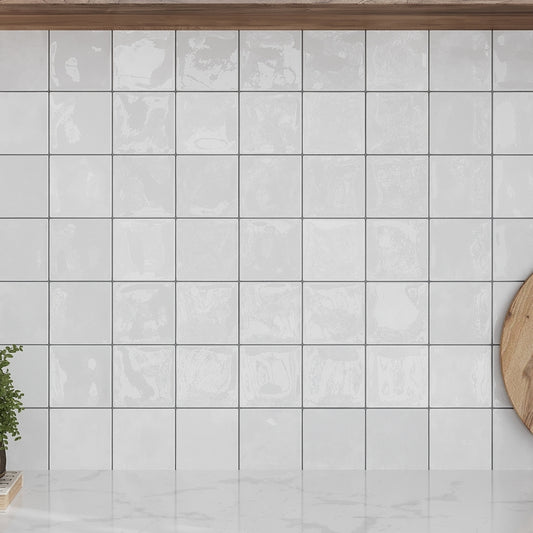 Ivory White 4 x 4 Glossy Ceramic Tile