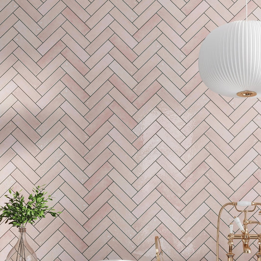 Soft Pink 2.5 x 8 Glossy Ceramic Subway Tile