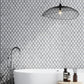 Soft White and Charcoal Gray 11 x 11 Polished Stone Mosaic Tile