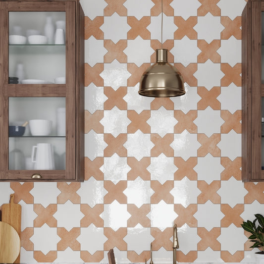 Terracotta 7 x 7 Matte Porcelain Cross Tile