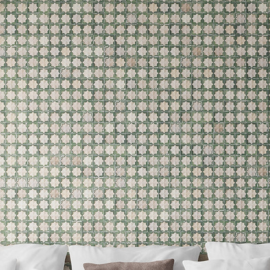 Russian Green and Beige 12 x 22 Matte and Glossy Porcelain Large Tile
