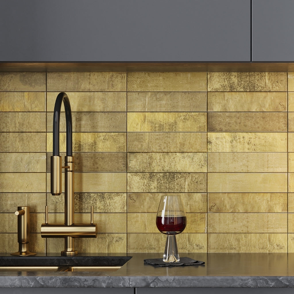Golden Ochre 2.5 x 10 Matte Ceramic Subway Tile