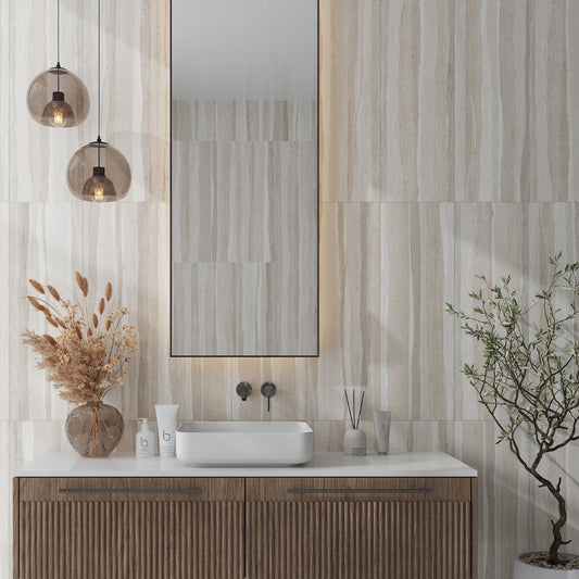 Warm Beige 12x36 Matte Ceramic Large Tile