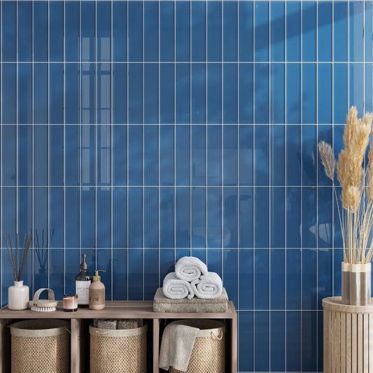 Cerulean Blue 3 x 12 Glossy Glass Subway Tile