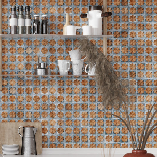 Stone Blue and Nude Beige 12 x 22 Matte and Glossy Porcelain Large Tile