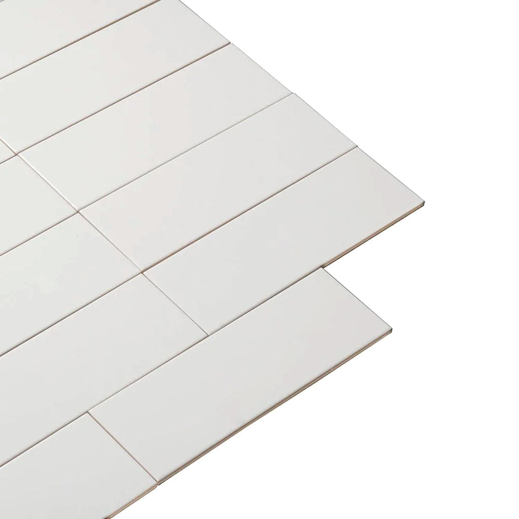 White 4 x 12 Matte Ceramic Subway Tile