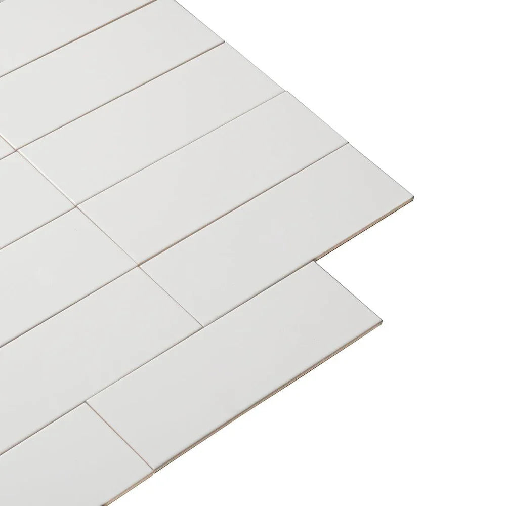 White 4 x 12 Polished Ceramic Subway Tile