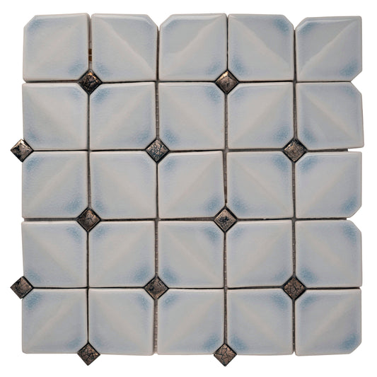 Frost White 12x12 Glossy Ceramic Mosaic Tile