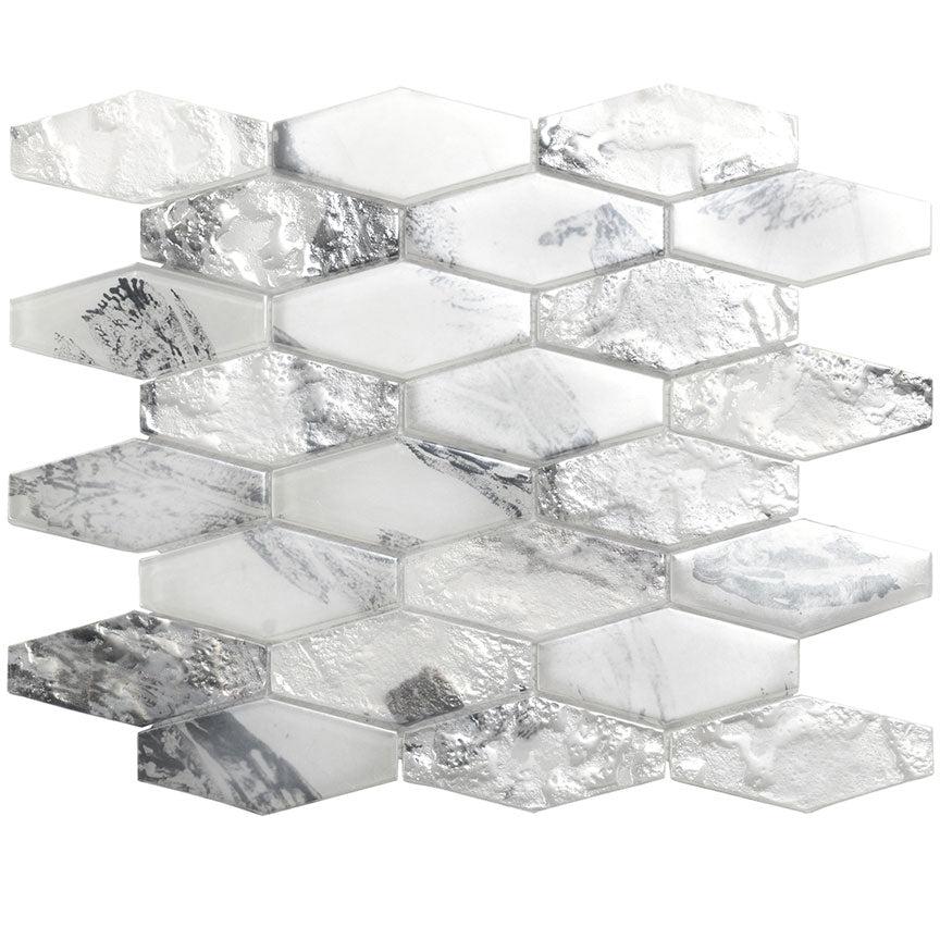 White 11 x 12 Matte Glass Mosaic Tile