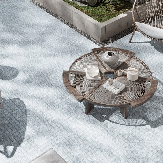 Smoke Blue 12x12 Matte Gres Porcelain Square Mosaic Tile