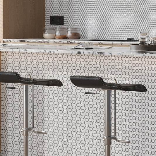 White 10 x 12 Matte Porcelain Mosaic Tile