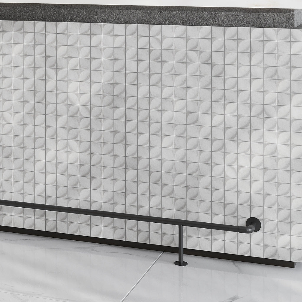 Misty Gray 12x12 Matte Recycled Glass Square Mosaic Tile