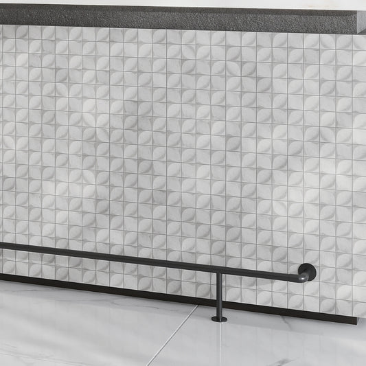 Misty Gray 12x12 Matte Recycled Glass Square Mosaic Tile