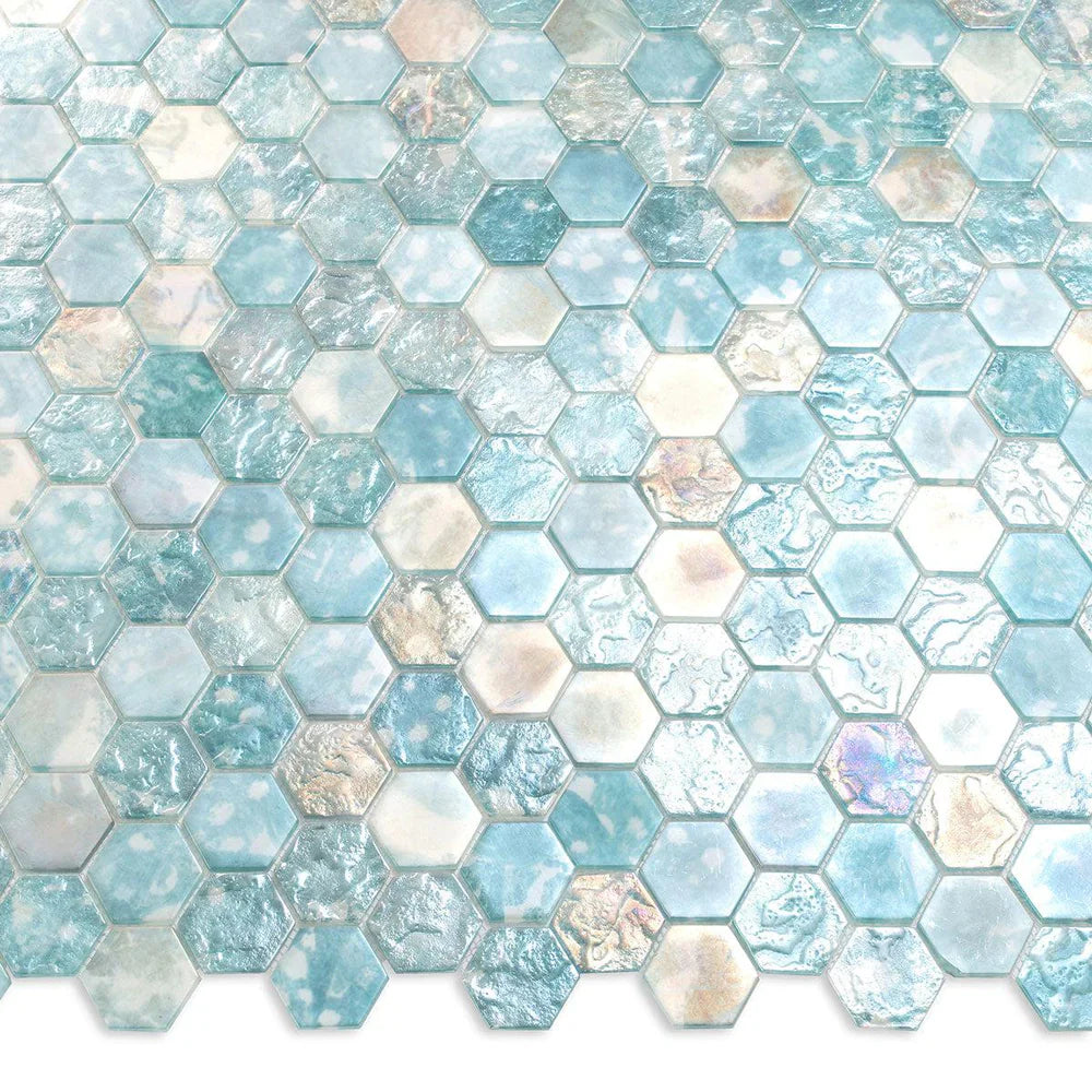 Aqua 12 x 12 Matte Glass Mosaic Tile