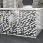 Gray, Silver 12x12 Glossy Glass Brick Mosaic Tile