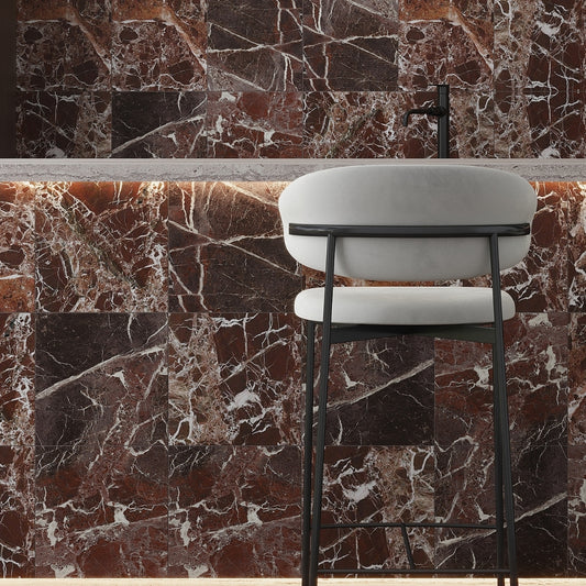 Rosso Levanto 12x12 Matte Porcelain Marble-look Vein Tile