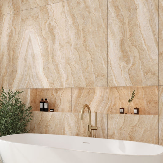 Beige 24 x 48 Polished Porcelain Large Tile