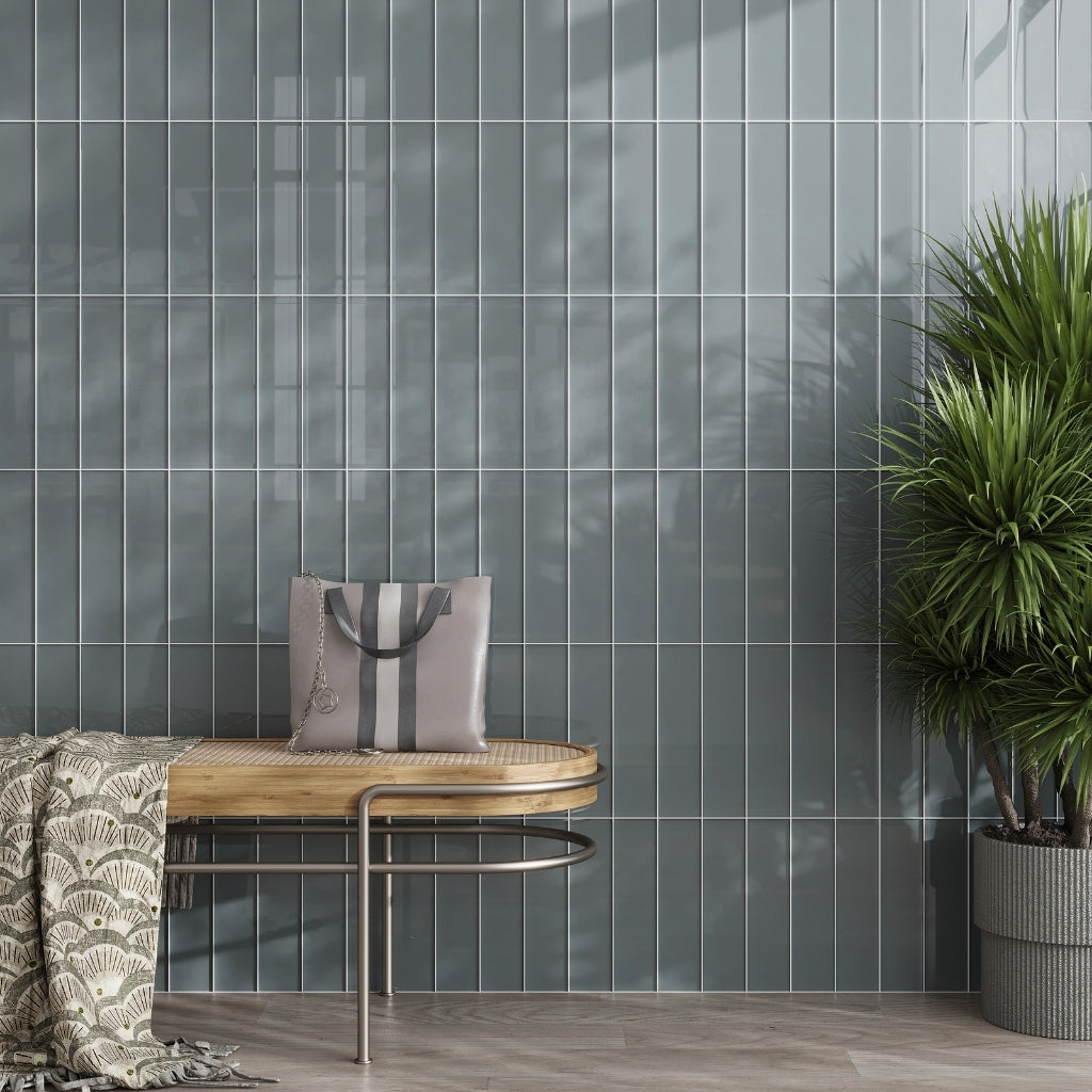 Stone Blue 3 x 12 Glossy Glass Subway Tile