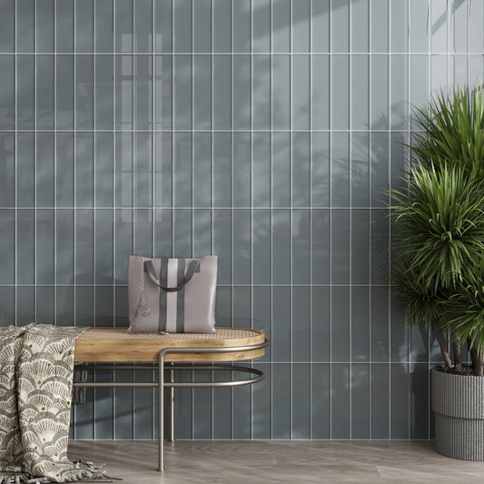 Stone Blue 3 x 12 Glossy Glass Subway Tile