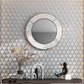 Gray, Silver 10x12 Glossy Glass Arabesque, Fan Mosaic Tile