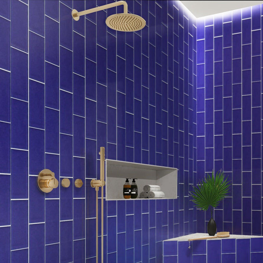 Cobalt Blue 3 x 6 Matte Glass Subway Tile