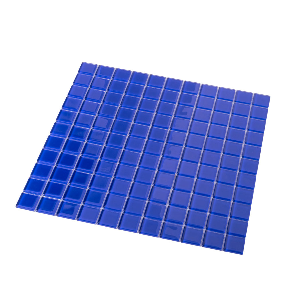 Cobalt Blue 12 x 12 Glossy Glass Mosaic Tile