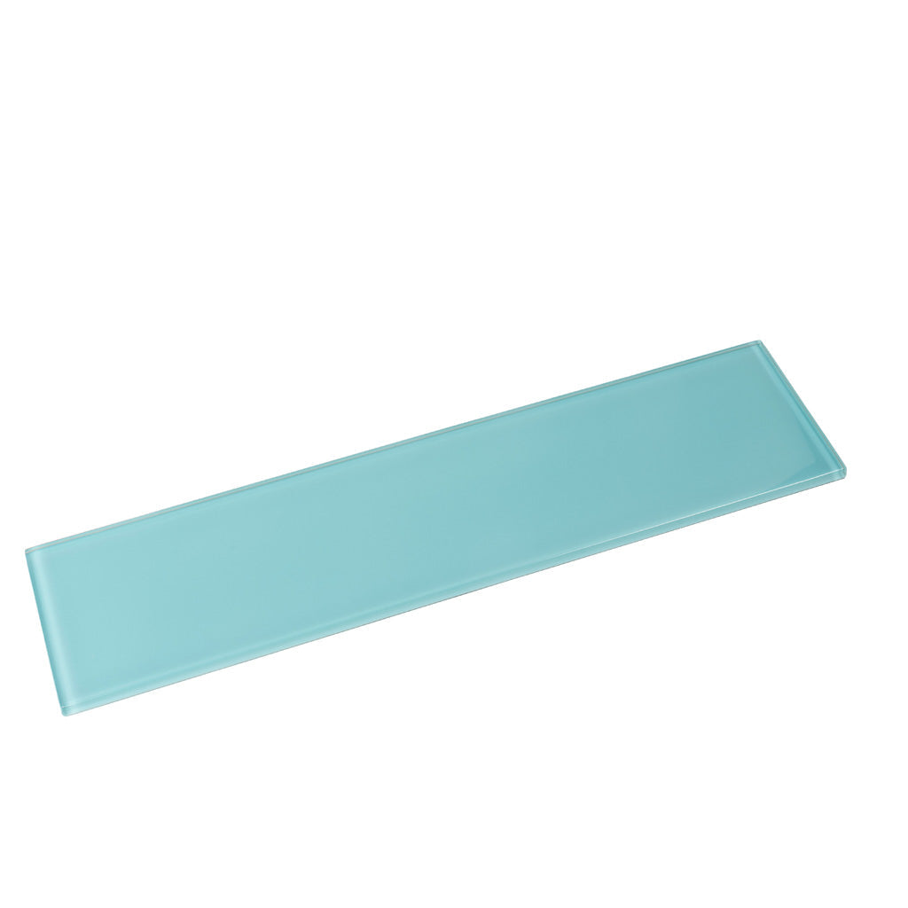 Sky Blue 4 x 16 Glossy Glass Subway Tile - Sample
