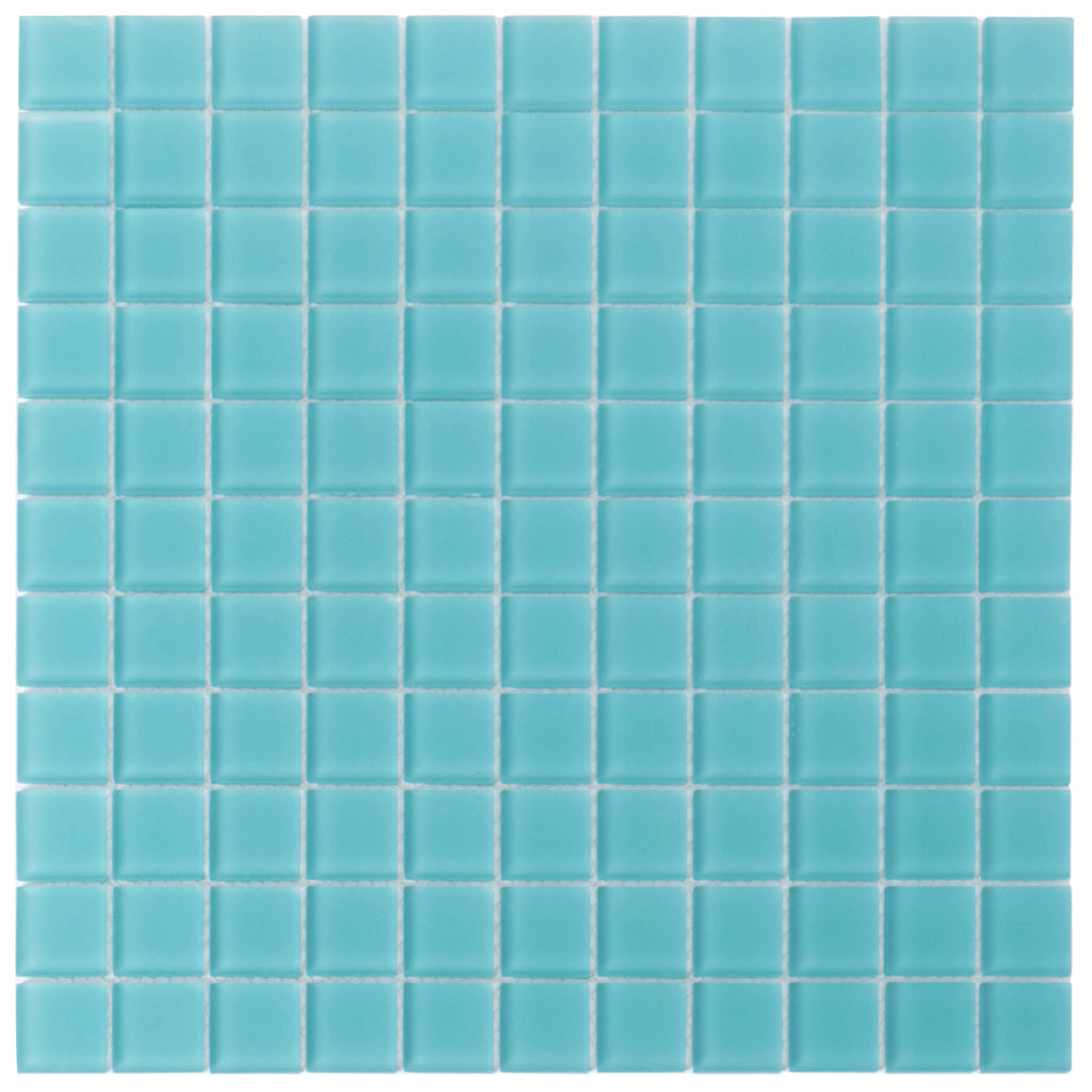 Sky Blue 12 x 12 Matte Glass Mosaic Tile