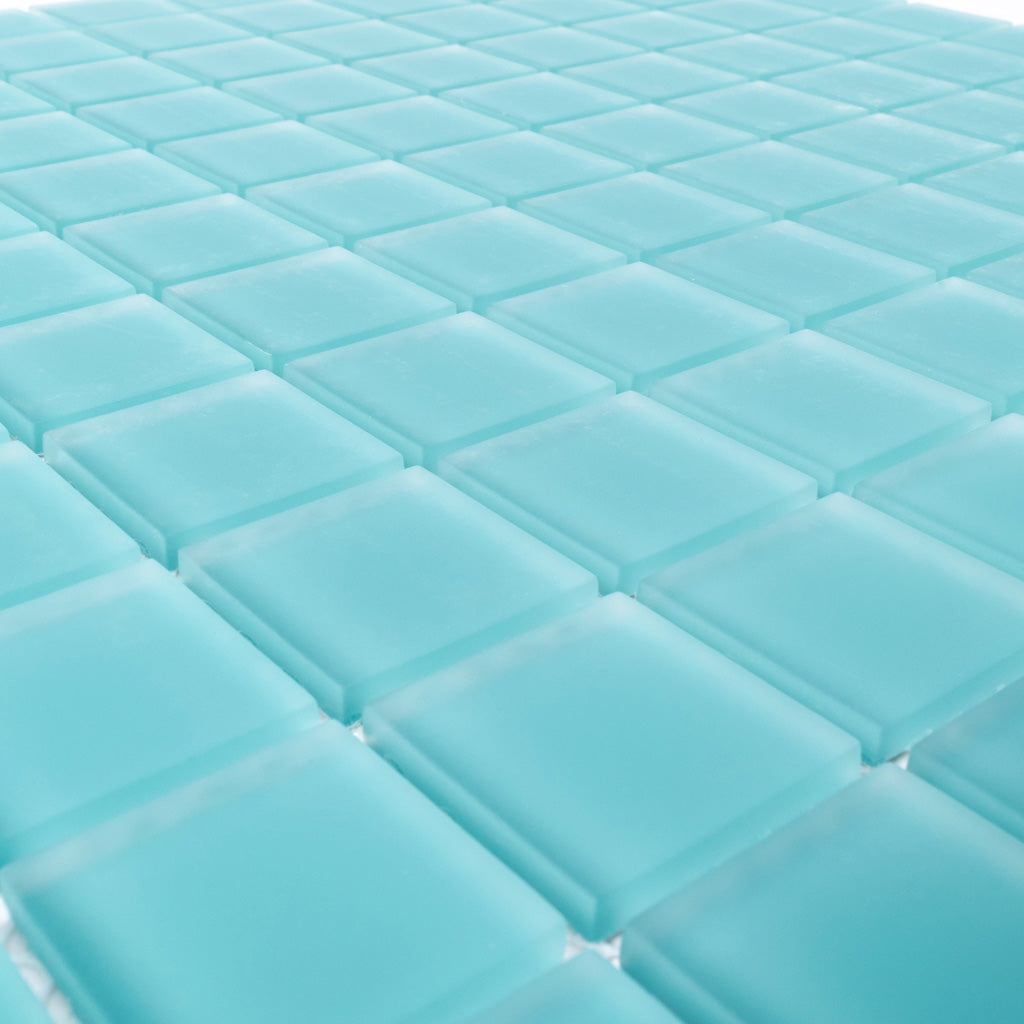 Sky Blue 12 x 12 Matte Glass Mosaic Tile