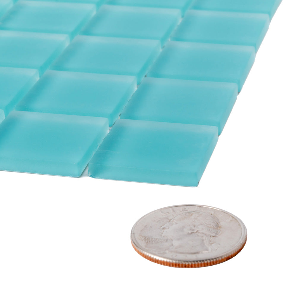 Sky Blue 12 x 12 Matte Glass Mosaic Tile