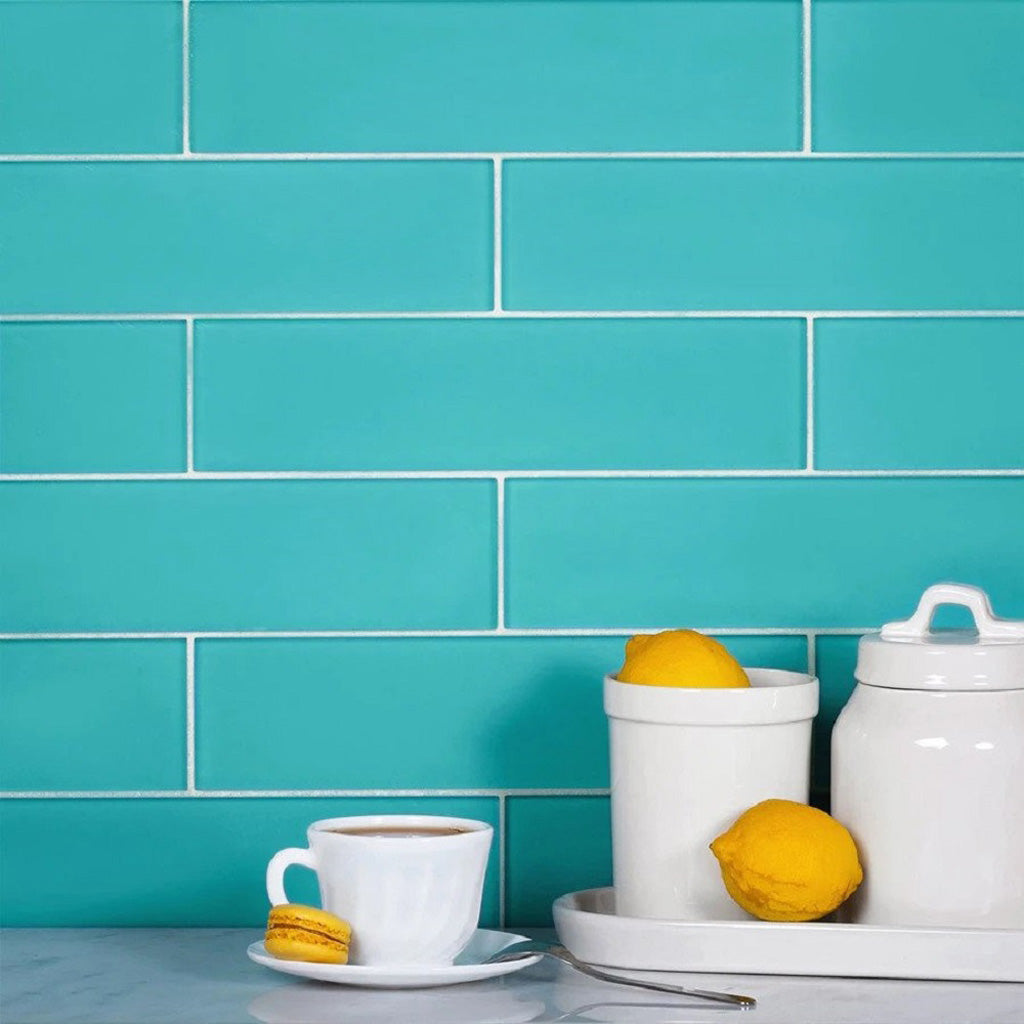 Sky Blue 3 x 12 Matte Glass Subway Tile