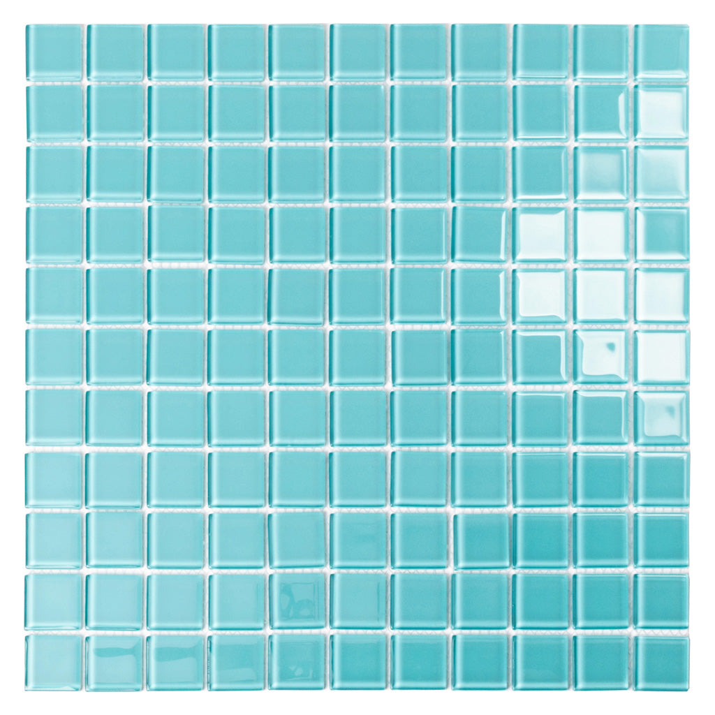 Sky Blue 12 x 12 Glossy Glass Mosaic Tile