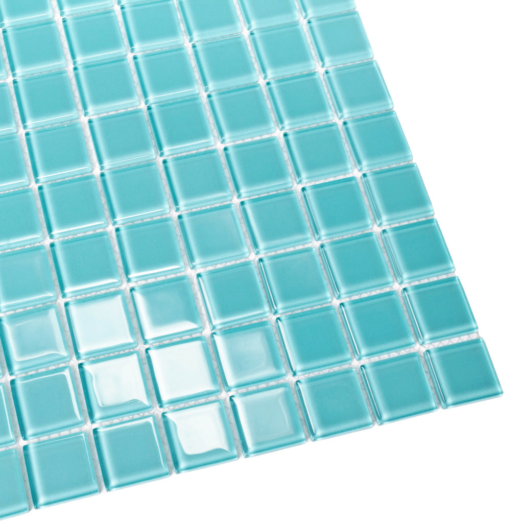 Sky Blue 12 x 12 Glossy Glass Mosaic Tile