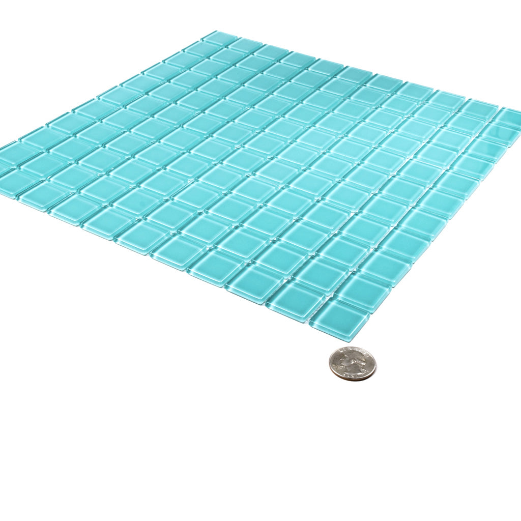 Sky Blue 12 x 12 Glossy Glass Mosaic Tile