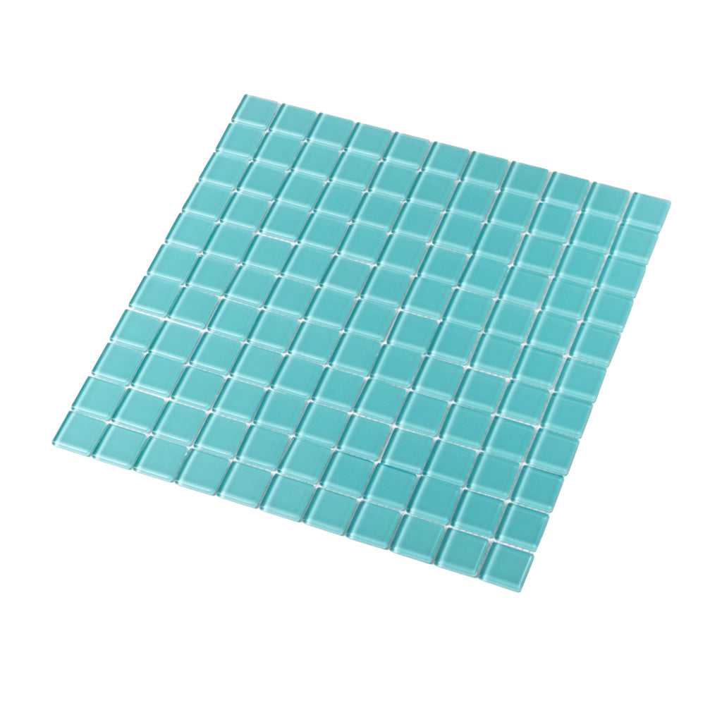 Sky Blue 12 x 12 Glossy Glass Mosaic Tile