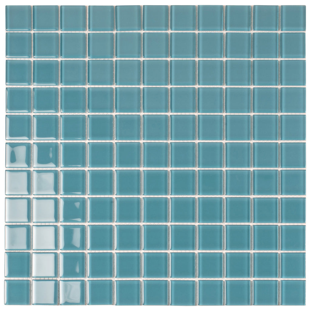 Sapphire Blue 12 x 12 Glossy Glass Mosaic Tile