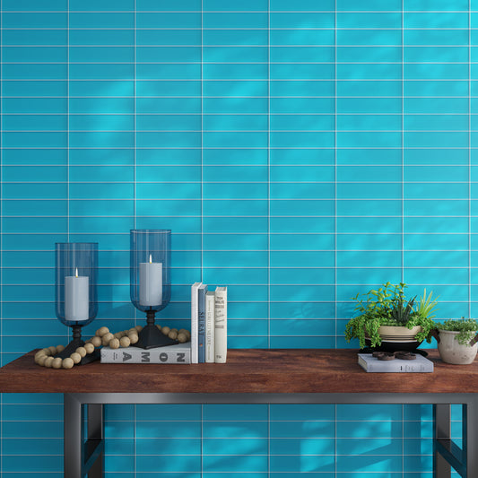 Sapphire Blue 3 x 12 Matte Glass Subway Tile