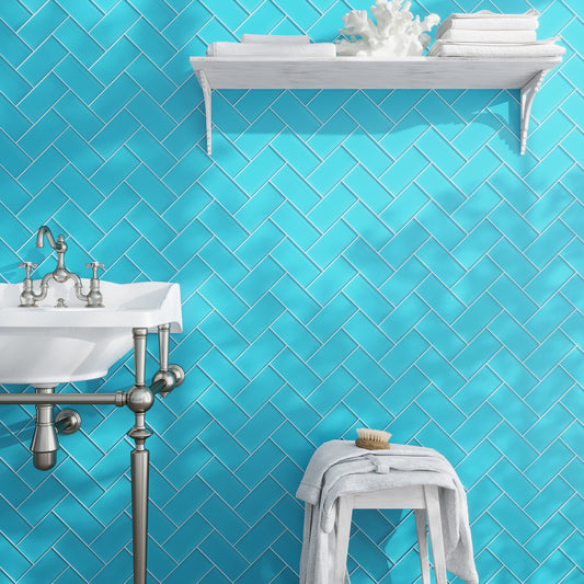 Sapphire Blue 3 x 6 Matte Glass Subway Tile