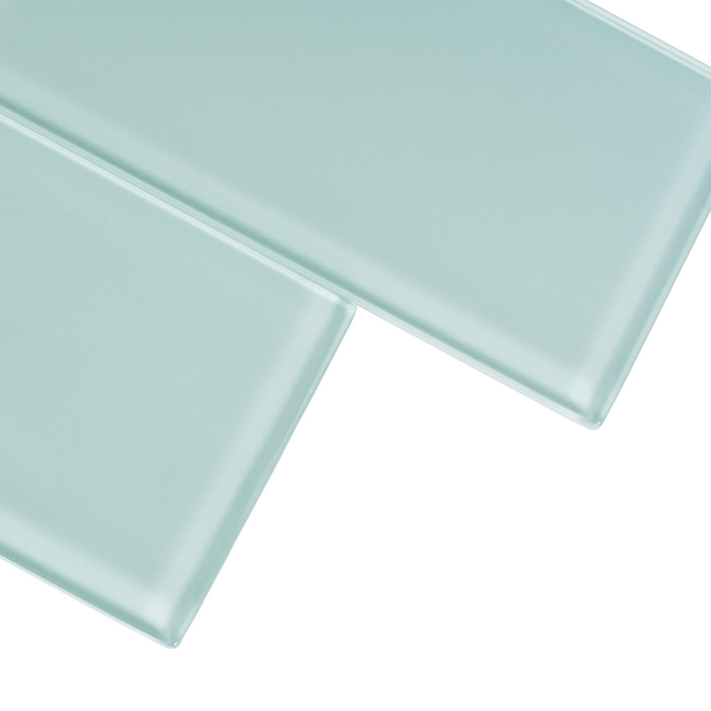 Blizzard Blue 3 x 12 Glossy Glass Subway Tile