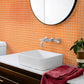 Orange 12 x 12 Glossy Glass Mosaic Tile