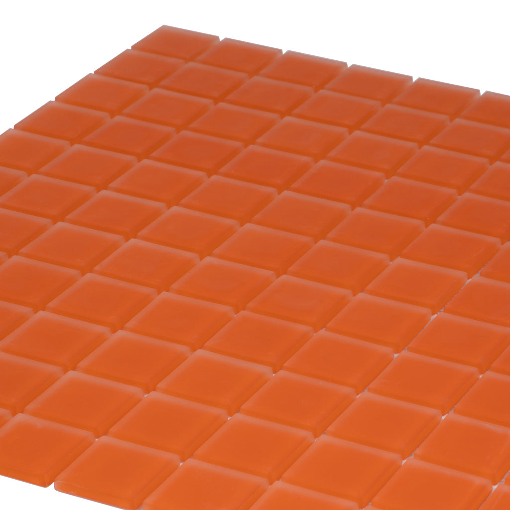 Orange 12 x 12 Matte Glass Mosaic Tile