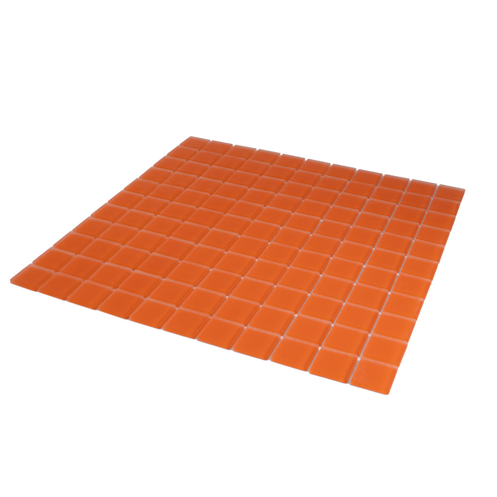 Orange 12 x 12 Matte Glass Mosaic Tile