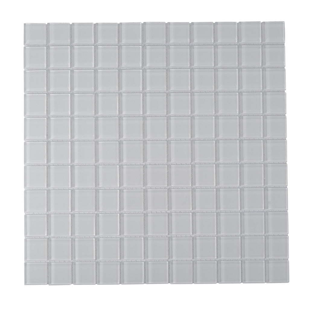 White 12 x 12 Glossy Glass Mosaic Tile