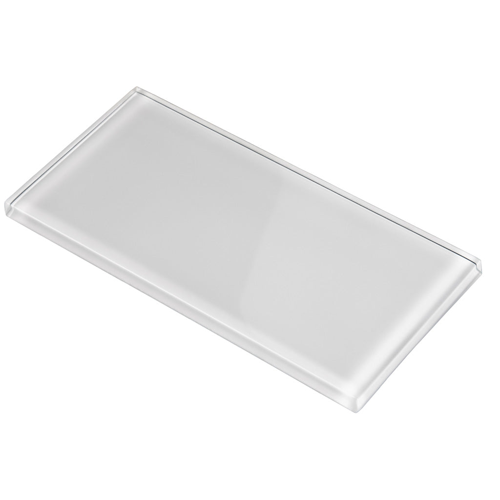 White 3 x 6 Glossy Glass Subway Tile